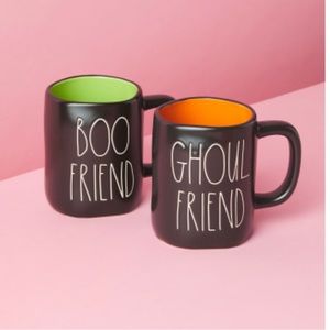 RAE DUNN 2pk Ceramic Boo Friend And Ghoul Friend Mug Set🖤